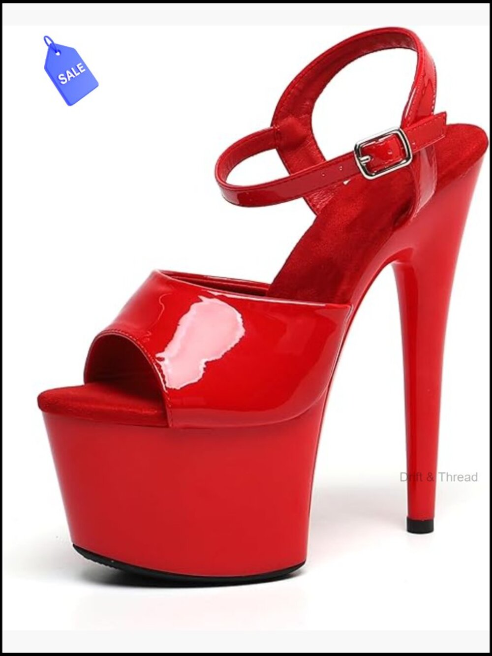 7in Platform Stiletto Sandals Ankle-Strap Heels Pole Dance Shoes